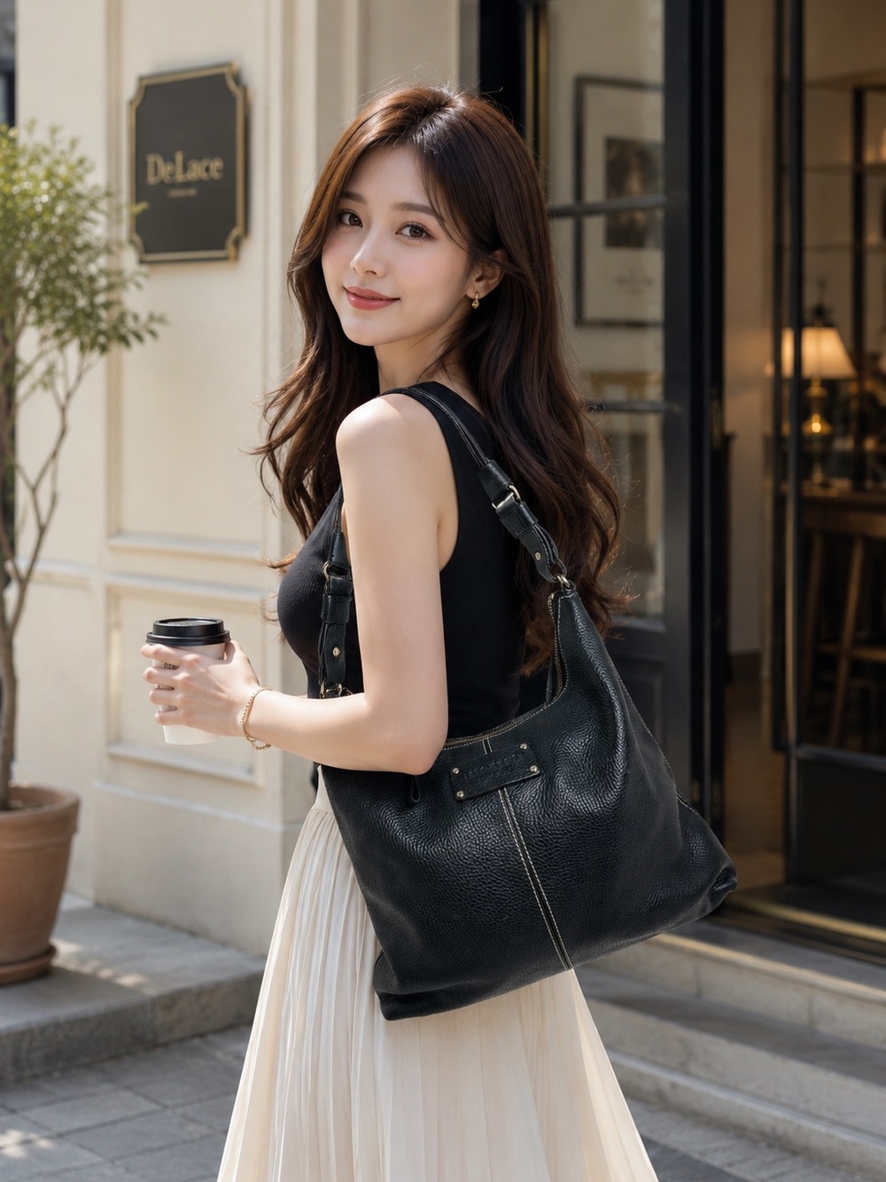 Kate Spade Pebbled Leather Black Shoulder Bag